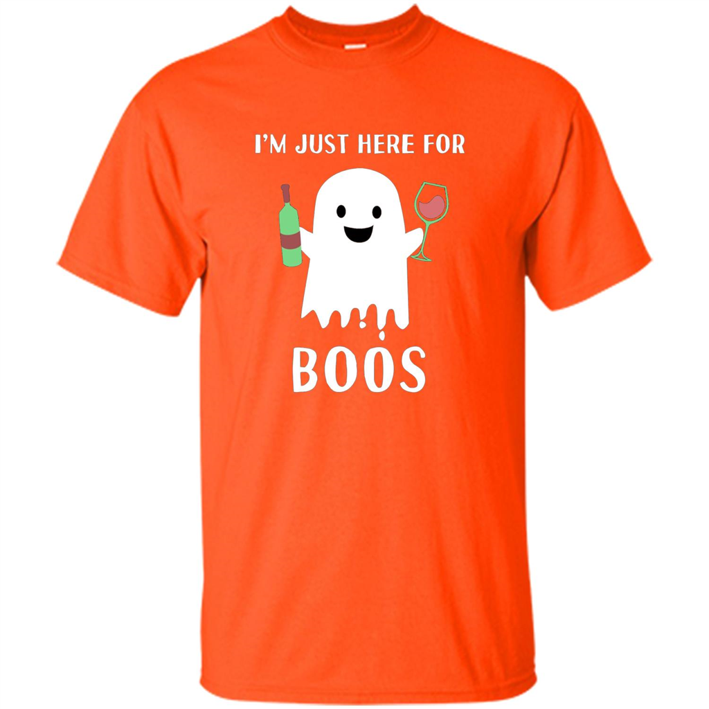 I'm Just Here For Boos T-shirt Funny Halloween Wine for Adults Orange