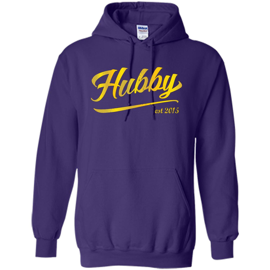 Hubby Wifey Est 2015 T-shirt Purple