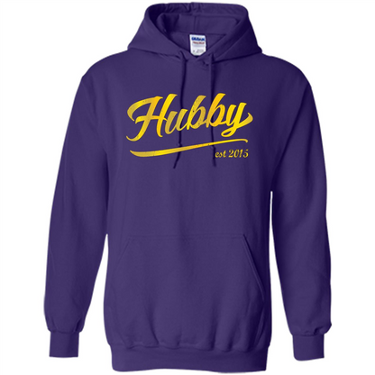 Hubby Wifey Est 2015 T-shirt Purple
