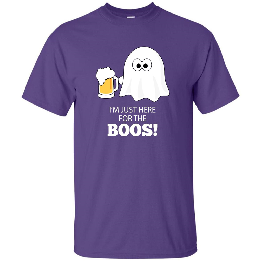 Halloween Drinking T-shirt I'm Just Here For The Boos Purple