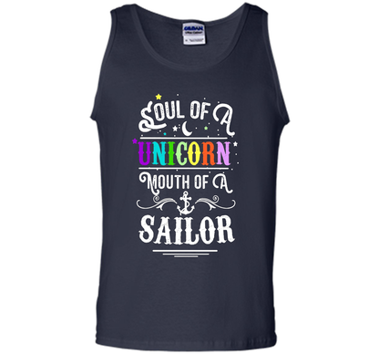 Soul Of A Unicorn Mouth Of A Sailor T-shirt Navy