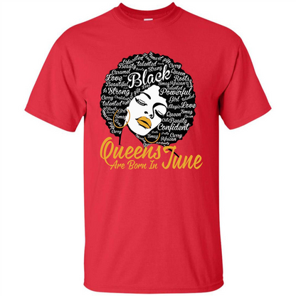 Queen Are Born In June T-shirt Red