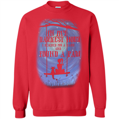 Cat Lover. In My Darkest Hour I Reached For A Hand T-shirt Red