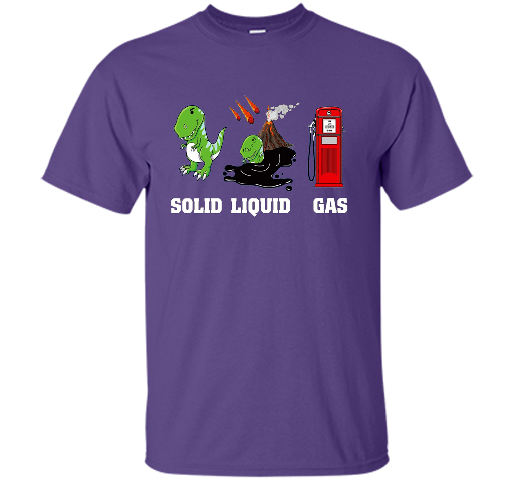 Dinosaur Solid Liquid Gas T-shirt Purple