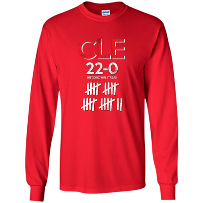 Baseball T-shirt Historic Win Streak 22-0 T-Shirt Red