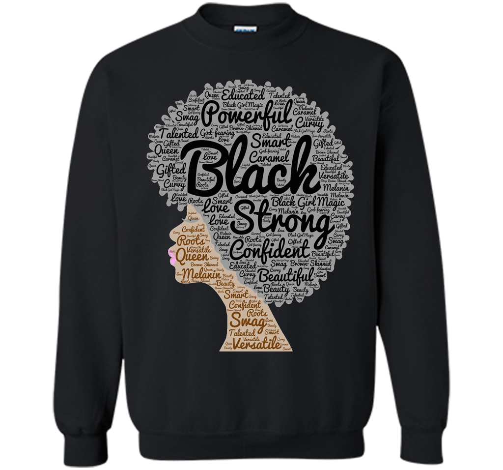 Afro Word Art Natural Hair T-Shirt for Black Women shirt Black