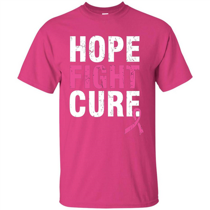 Breast Cancer Awareness T-shirt Hope Fight Cure Heliconia