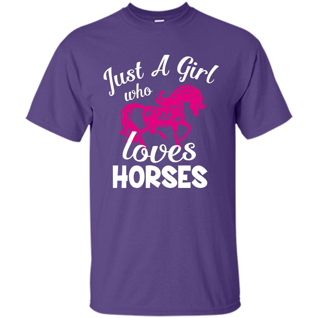 Horse Lover T-shirt Just A Girl Who Loves Horses Purple