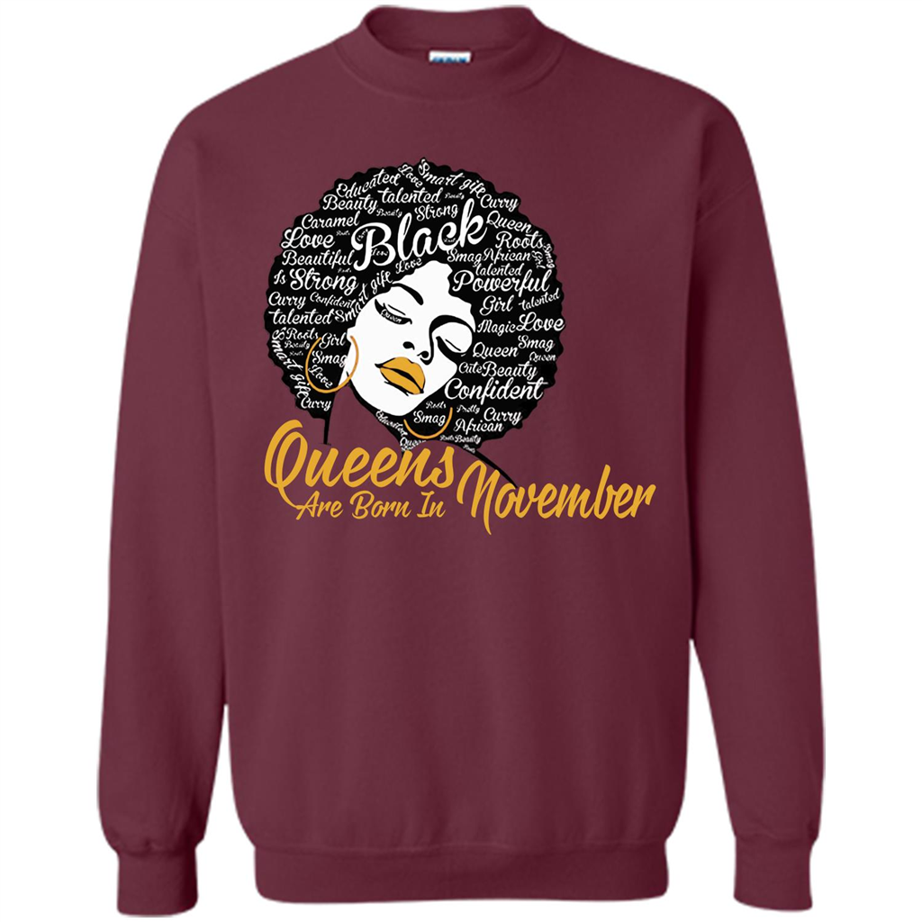 Queen Are Born In November T-shirt Maroon