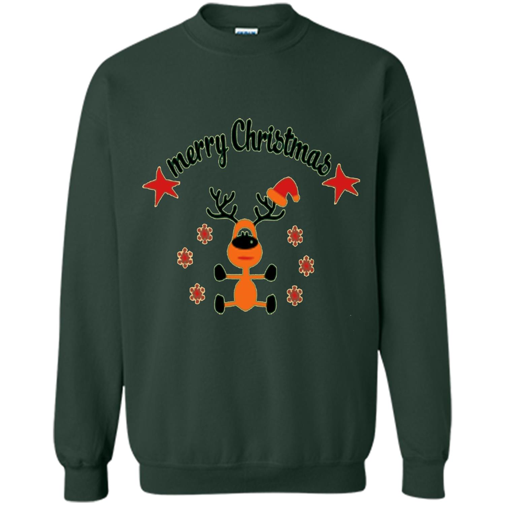Snowman T-shirt Merry Christmas Forest Green