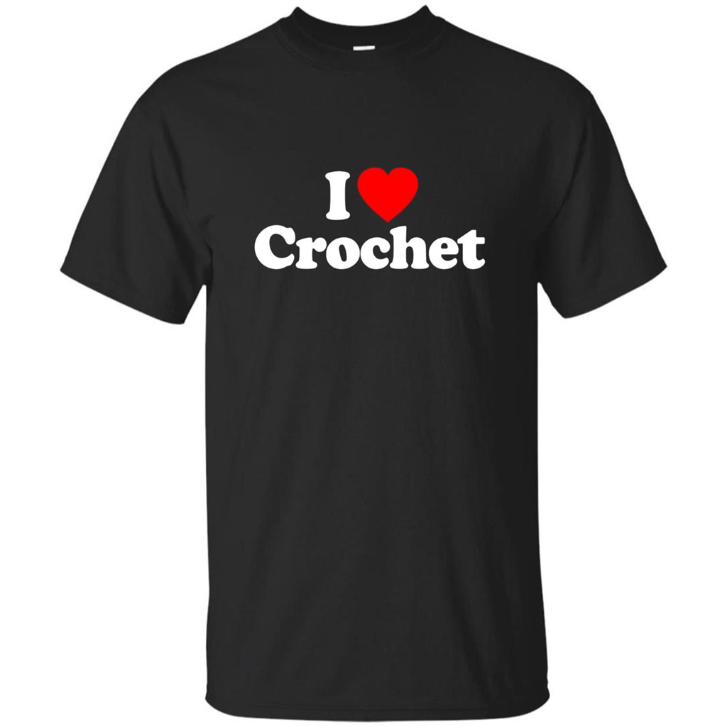 I Love Heart Crochet T-shirt Black