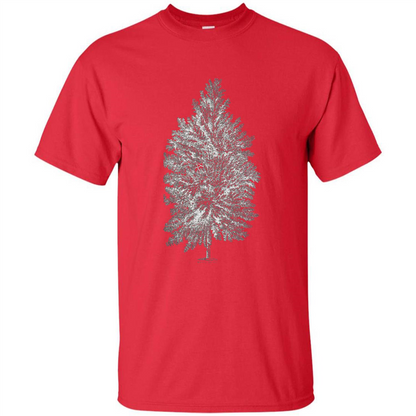 Poplar Tree T-shirt. Tree Poplar Tree Woodsman T-shirt Red