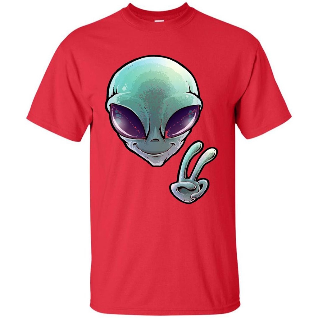 Peace Alien T-shirt Red