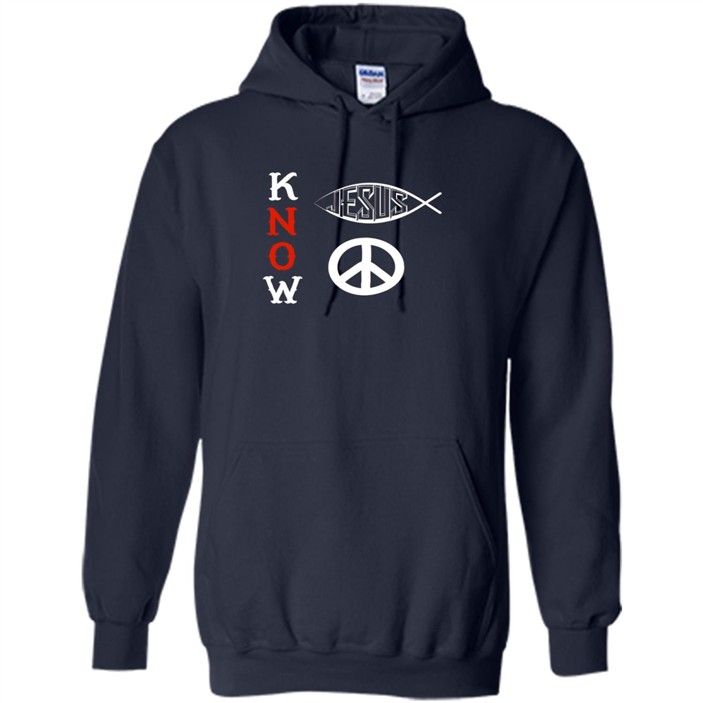 Christian T-shirt Know Jesus Know Peace Navy