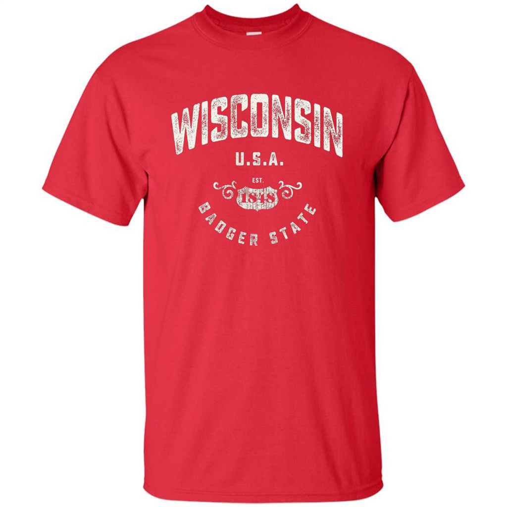 Wisconsin Badger State T-shirt Red