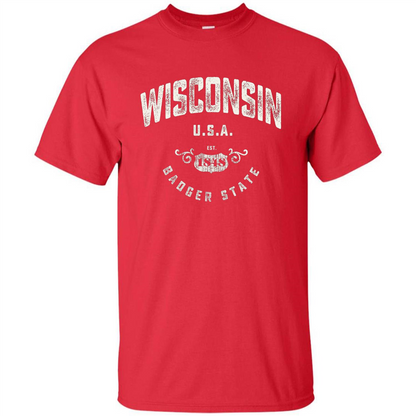 Wisconsin Badger State T-shirt Red