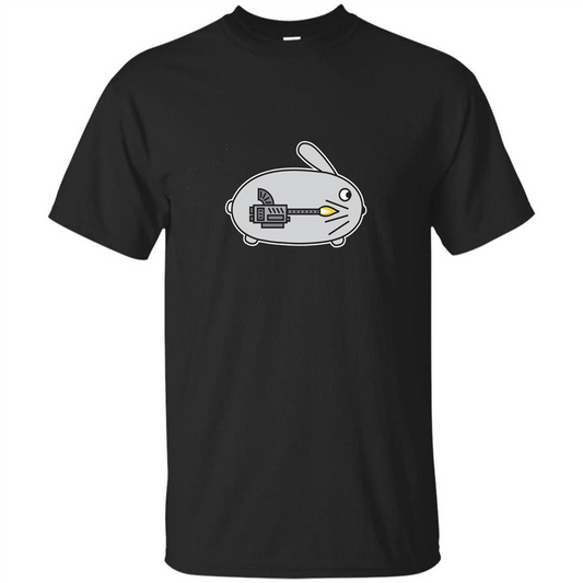 Bunny vs Dinosaur T-shirt Black