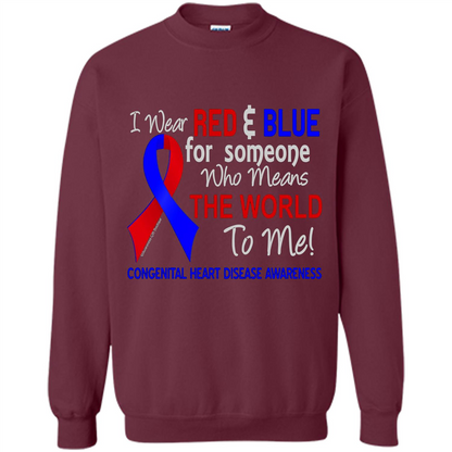 Congenital Heart Disease CHD T-Shirt Means The World To Me Maroon