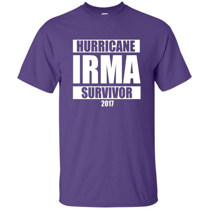 Hurricane Irma Survivor T-shirt 2017 Purple
