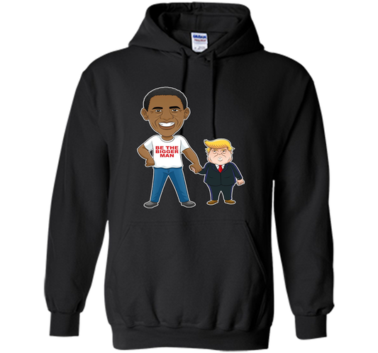 Funny Obama and Trump "Be The Bigger Man" T-shirt Black