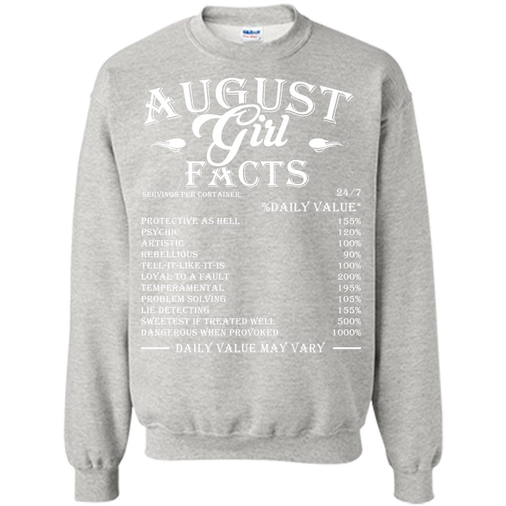 August Girl Facts T-shirt Ash