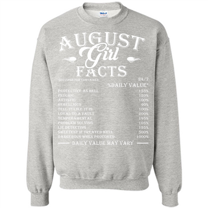 August Girl Facts T-shirt Ash