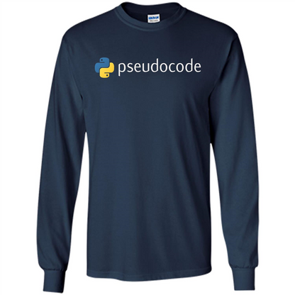 Funny Python Programming Pseudocode T-shirt Navy