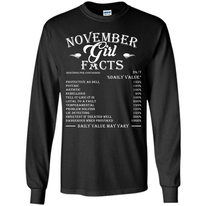 November Girl Facts T-shirt Black