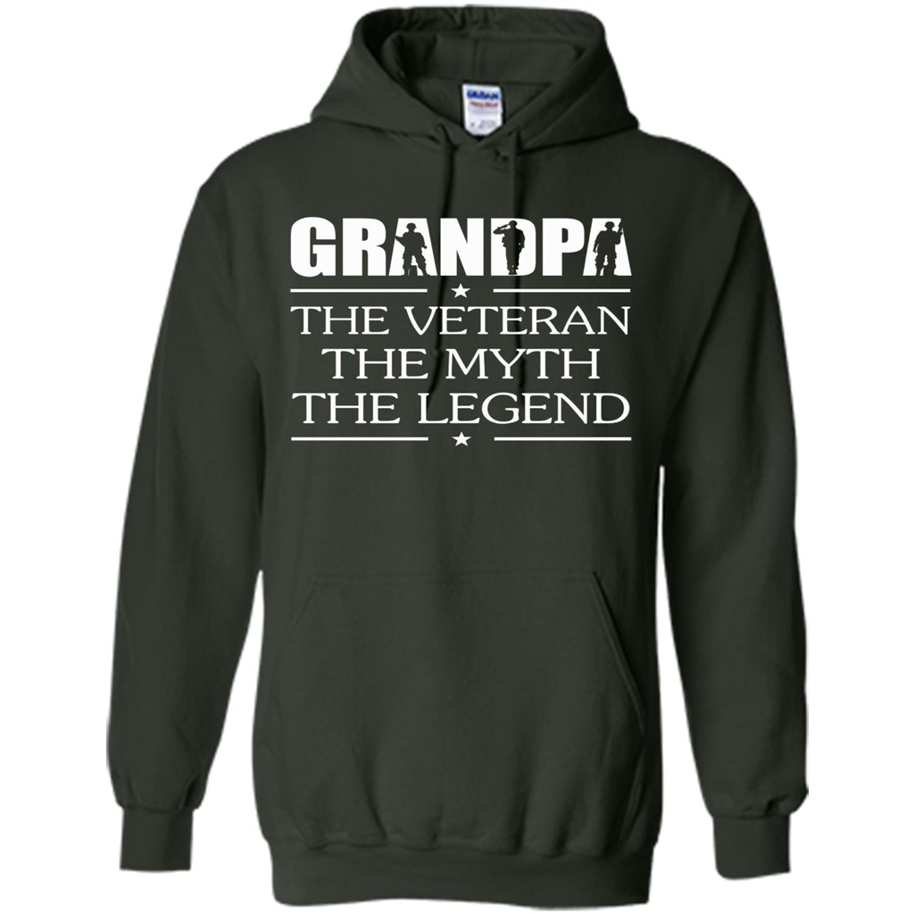 Fathers Day T-shirt Grandpa The Veteran The Myth The Legend Forest Green