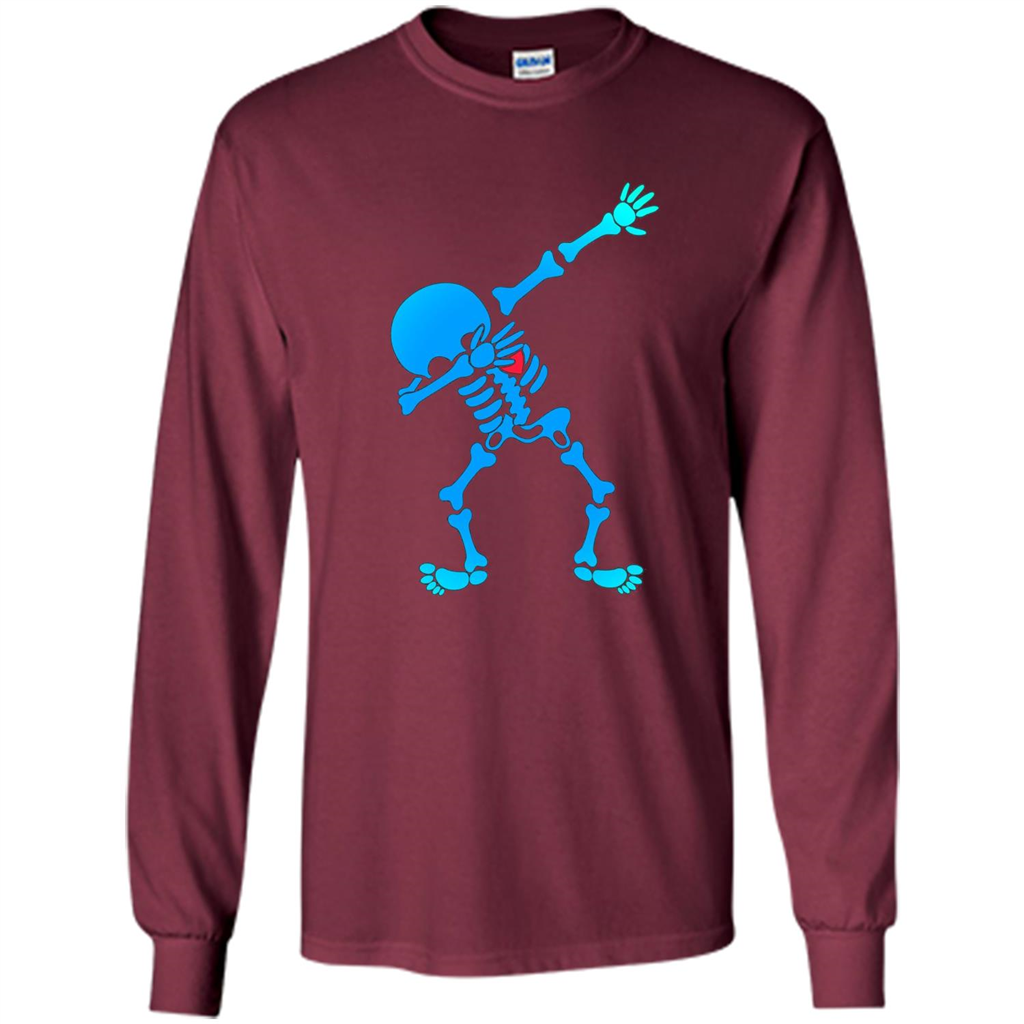 Dabbing Skeleton Halloween 2017 T-shirt Maroon