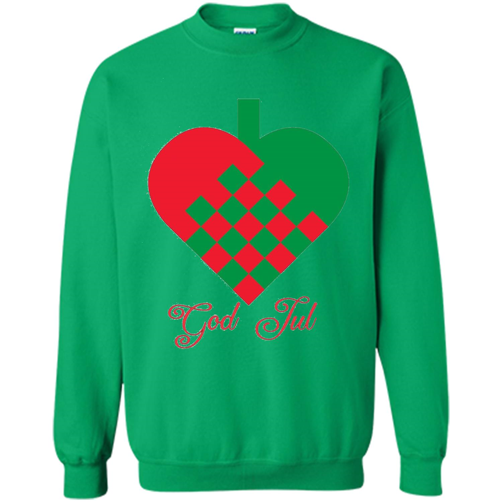 God Jul Merry Christmas T-shirt Irish Green