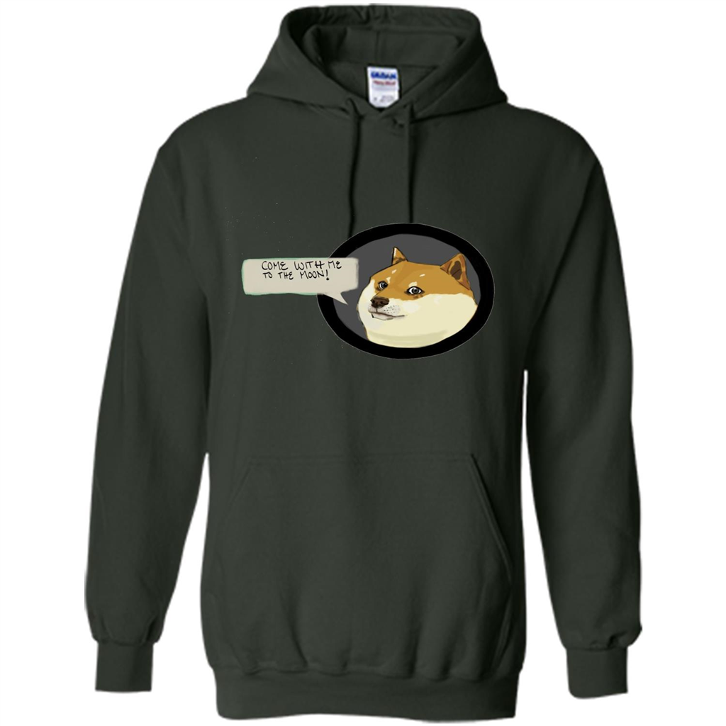Love Dog T-shirt Come With Me To The Moon Forest Green