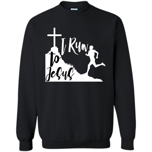 Christian T-shirt I Run To Jesus Black