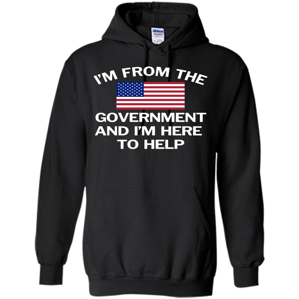 American T-shirt I'm From The Government and I'm Here To Help Black