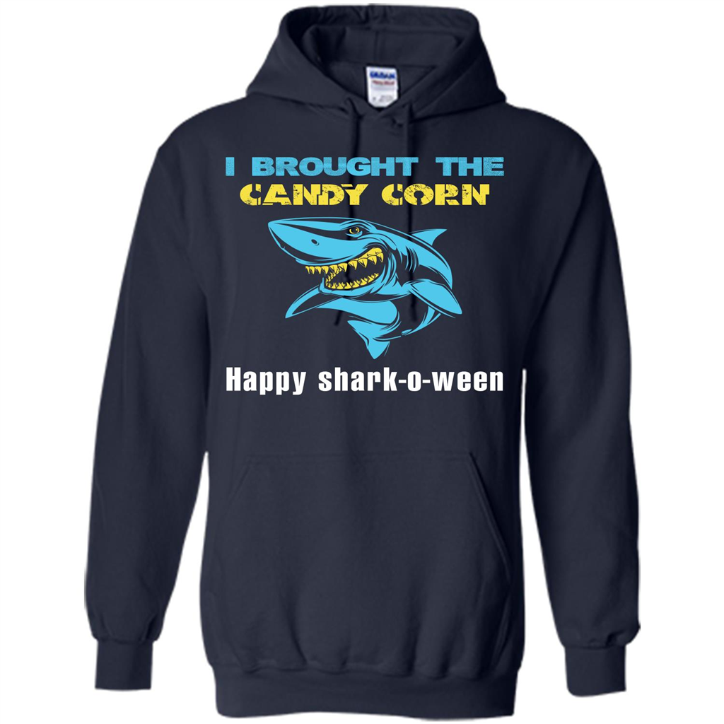 Shark T-shirt I Brought The Candy Corn Happy Shark-o-ween T-shirt Navy