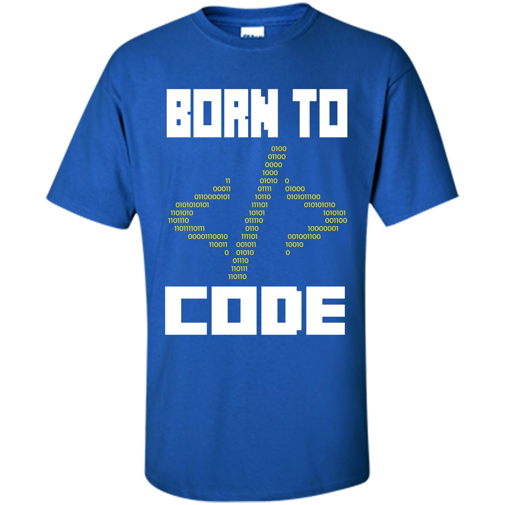 Programmers T-shirt Born To Code Design Developer Royal