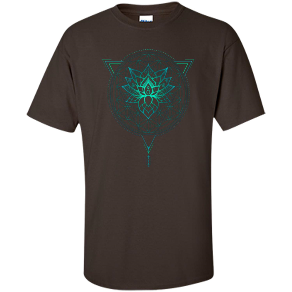 Lotus Flower Of Life T-shirt Mandala in Geometric Triangle Dark Chocolate
