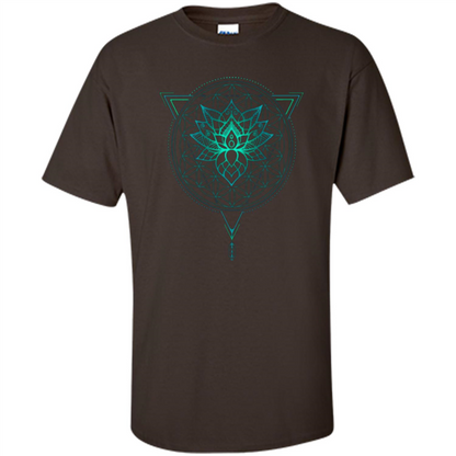 Lotus Flower Of Life T-shirt Mandala in Geometric Triangle Dark Chocolate