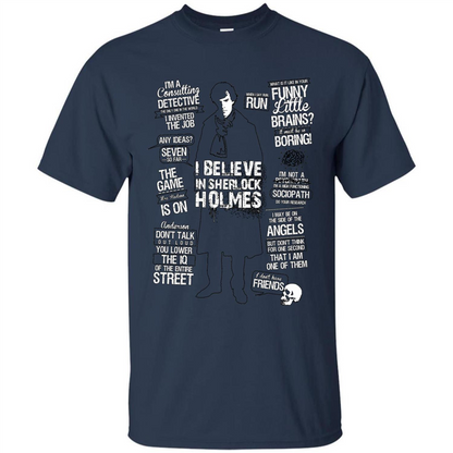 Detective Quotes To A Great Mind Nothing Is Little T-shirt Navy