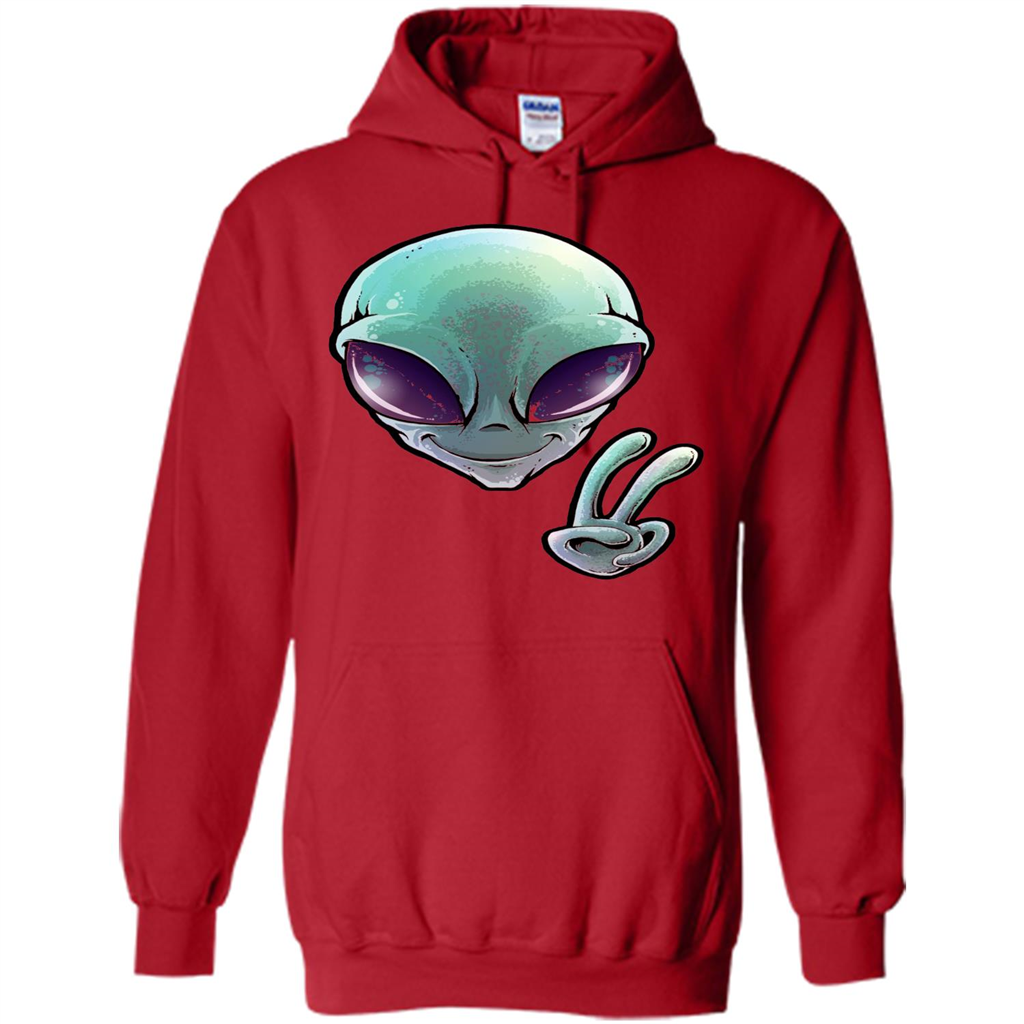 Peace Alien T-shirt Red