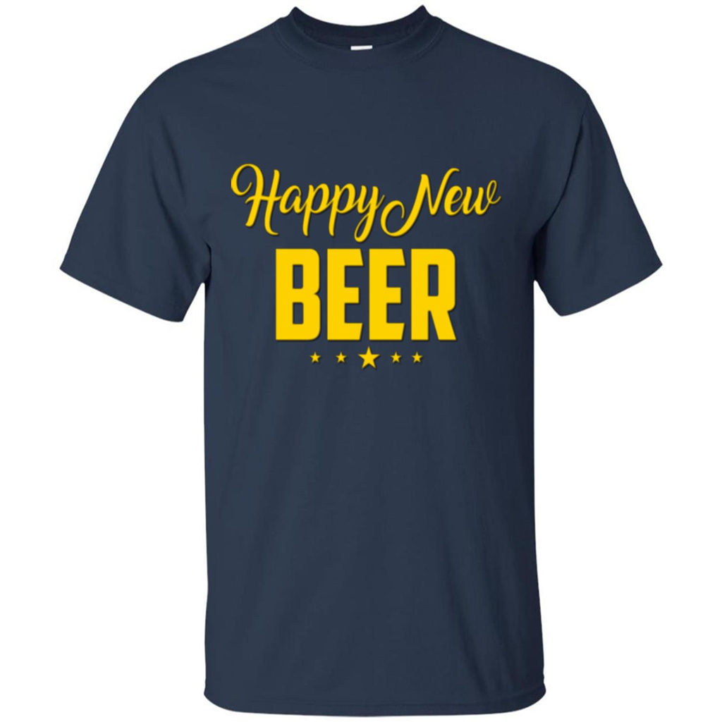Happy New Beer T-shirt Beer Lover T-shirt Navy