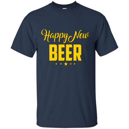 Happy New Beer T-shirt Beer Lover T-shirt Navy