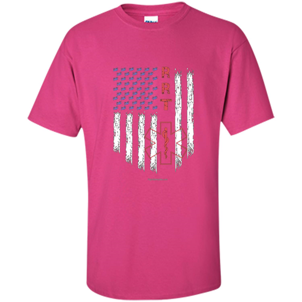RRT - Respiratory Therapist American Flag T-shirt Heliconia