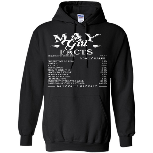 May Girl Facts T-shirt Black