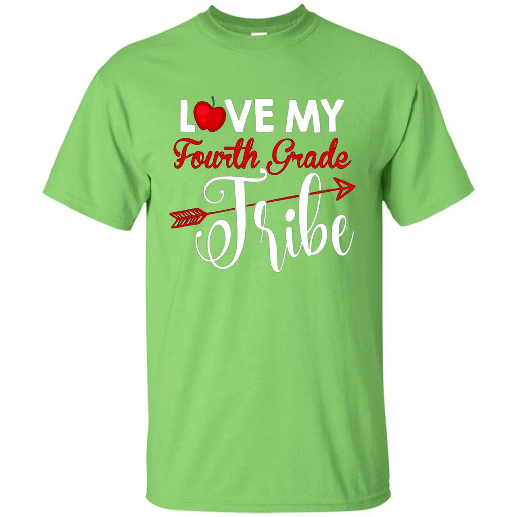 Love My Fourth Grade Tribe T-shirt School Day T-shirt Lime