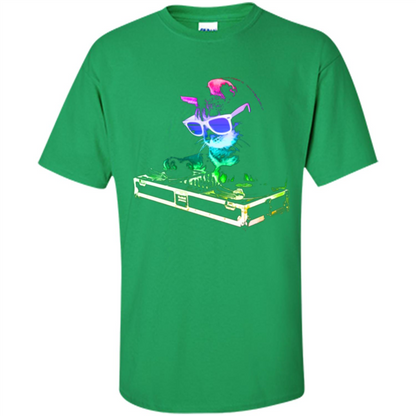 Cat Lover T-shirt House Cat Rainbow DJ Kitty Irish Green