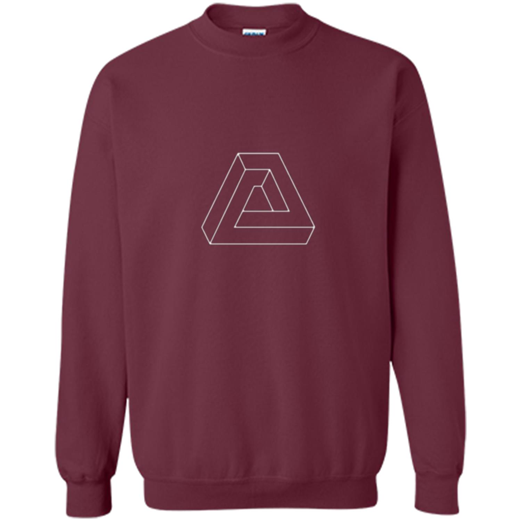Optical Illusion - Impossible Figure T-shirt Maroon
