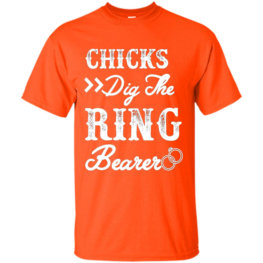 Ring Bearer T-shirt Chicks Dig The Ring Bearer Orange