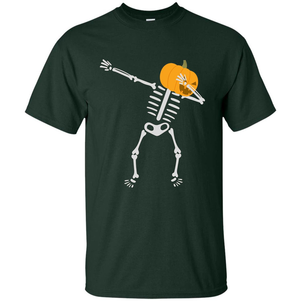 Dabbing Skeleton T-shirt Pumpkin Heat Dabbing Skeleton Forest Green
