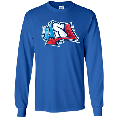 USA T-shirtt Graffiti Style Design Merica 4th July T-shirt Royal